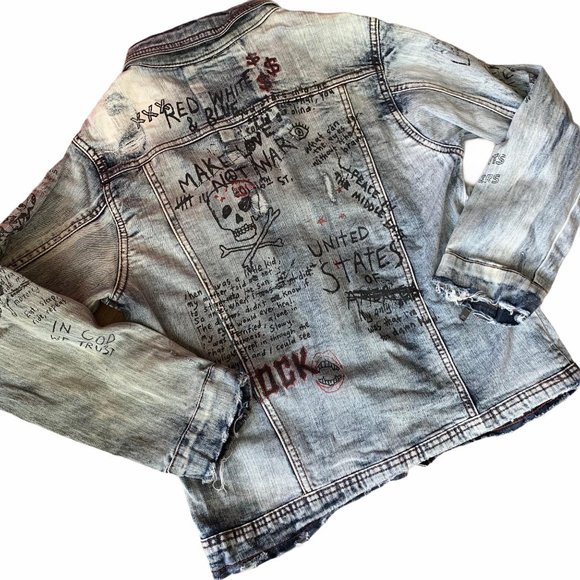 Jordan Craig Legacy Edition Graffiti Denim Jacket - Picture 6 of 12